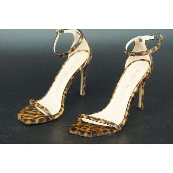 Stuart Weitzman Nudistcurve 100 Cheetah Hair Ankle Strappy Sandals Size 6 $695 - Picture 6 of 12